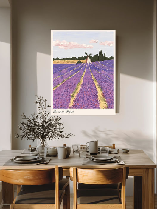 Lavender Fields Provence France Landscape Art Print