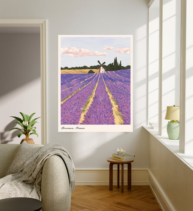 Lavender Fields Provence France Landscape Art Print