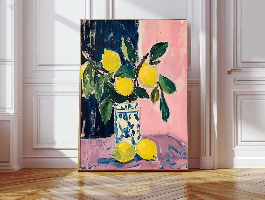 Vintage Lemon Tree Painting Art Print
