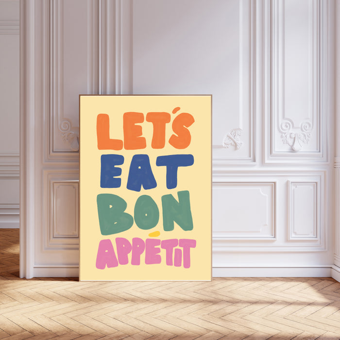 Let's Eat Bon Appetit Kitchen Art Print