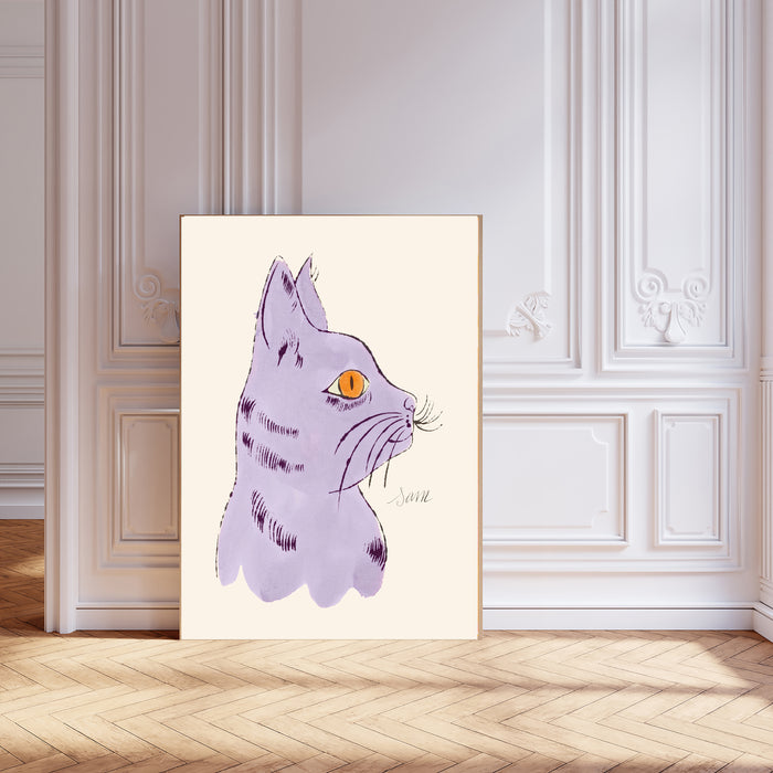 Andy Warhol Lilac Cat Art Print