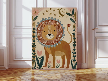 Dreaming Lion Folk Art Print | Stanley Street Studio