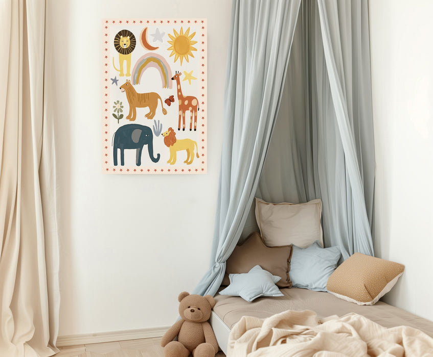 Kids Nursery Whimsical Animal Art Print