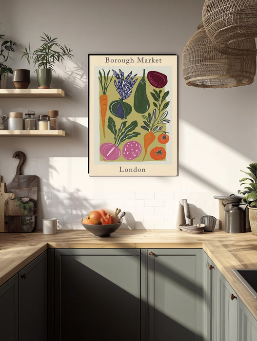 Borough Market Vegetable Kitchen  Art Print