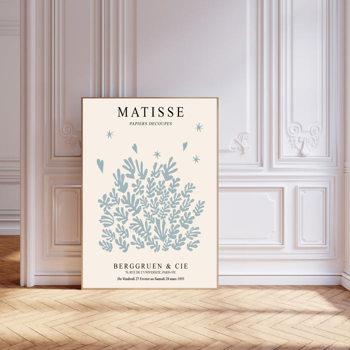 Matisse Blue Pastel Leaf Art Print