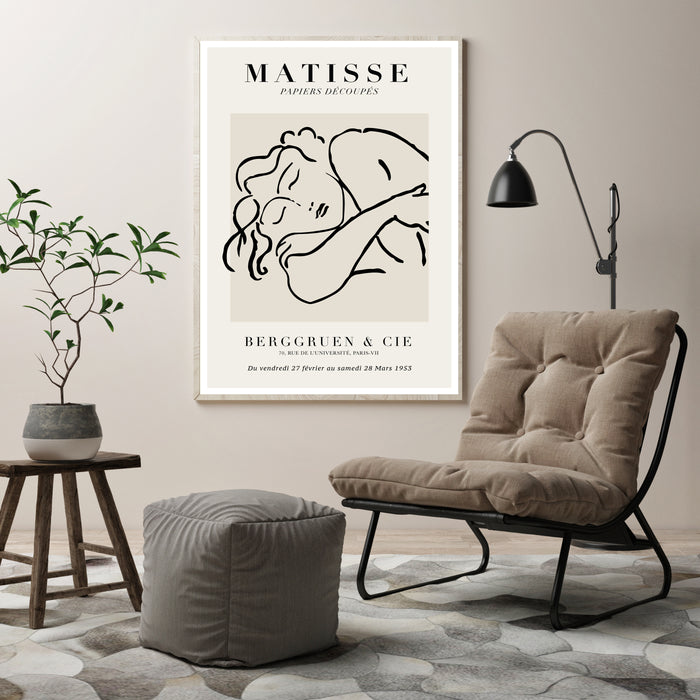 Matisse 'Sleeping Matisse' beige abstract art print