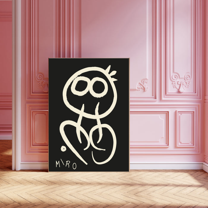 Joan Miro Black Art Print