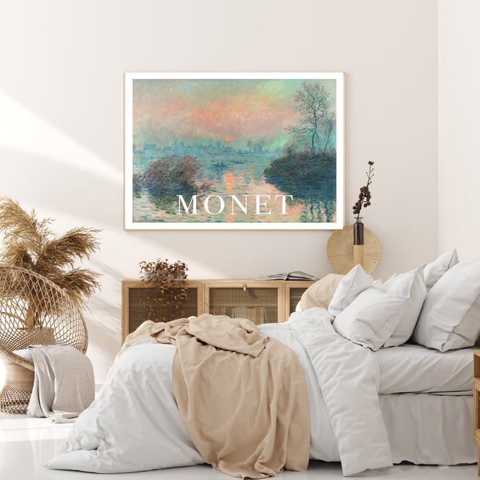 Claude Monet Sunset Painting Landscape Art Print