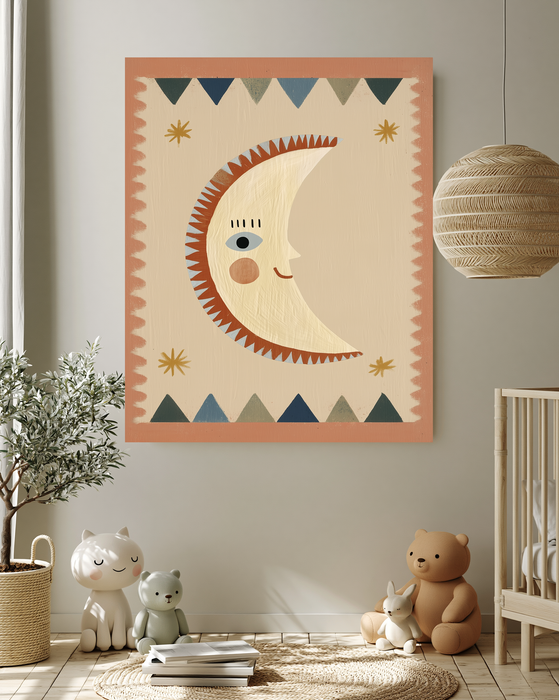 Crescent Moon Kids Art Print
