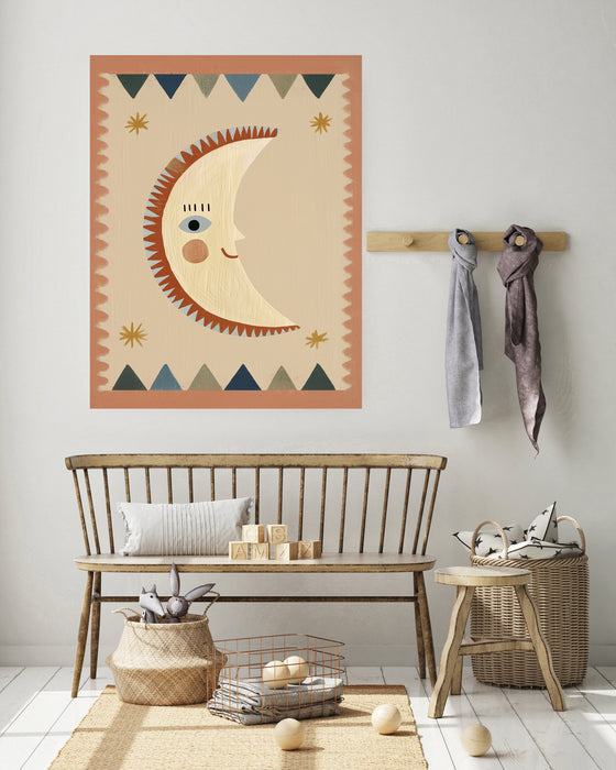 Crescent Moon Kids Art Print