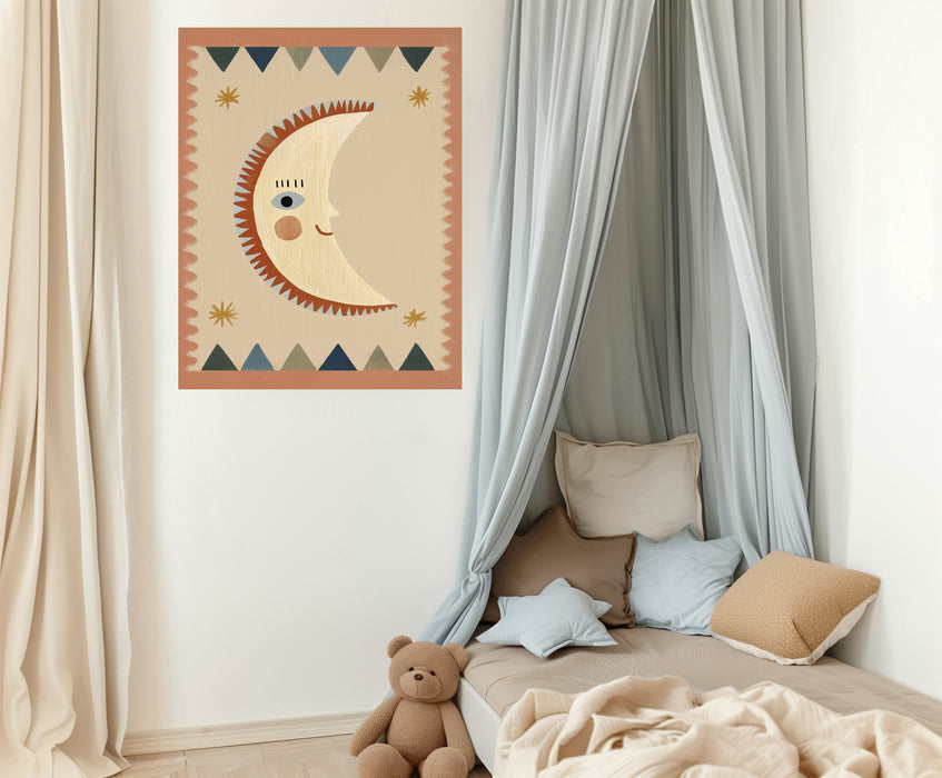 Crescent Moon Kids Art Print