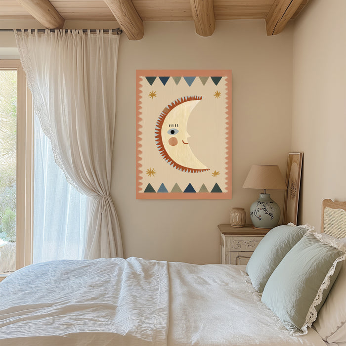 Crescent Moon Kids Art Print