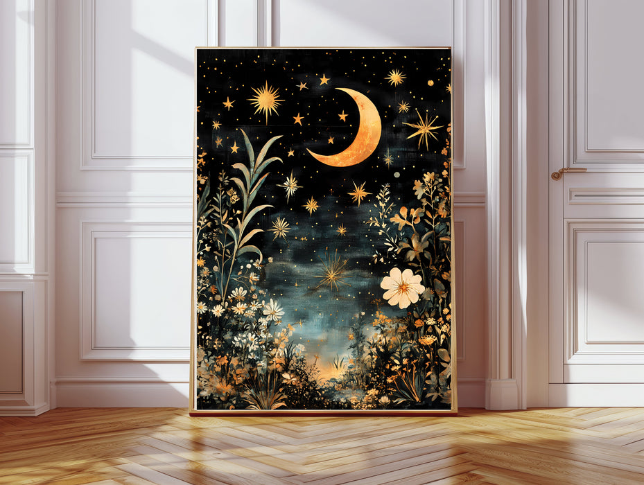 Sun and Moon Celestial Prints Set Of Two