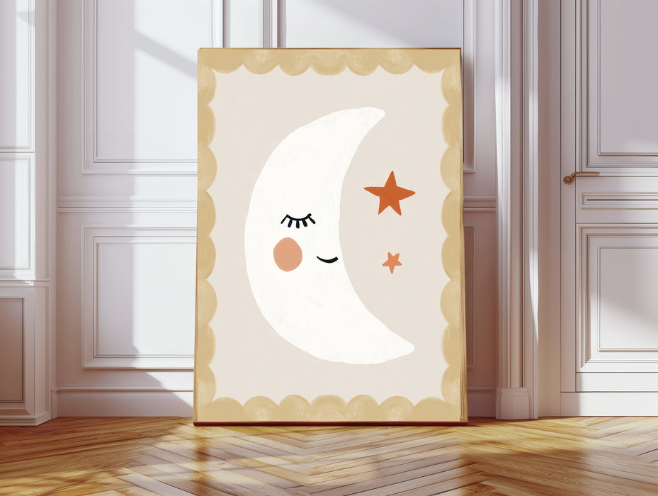 'I love you Moon' Love Quote Nursery Art Print