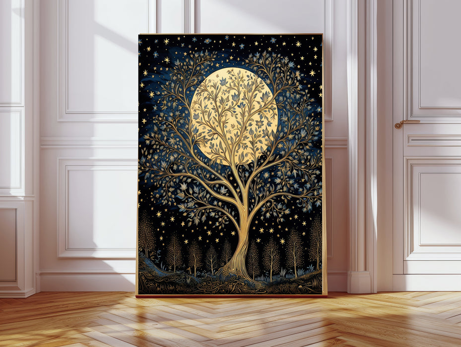 La Lune Celestial Moon and Stars Art Print
