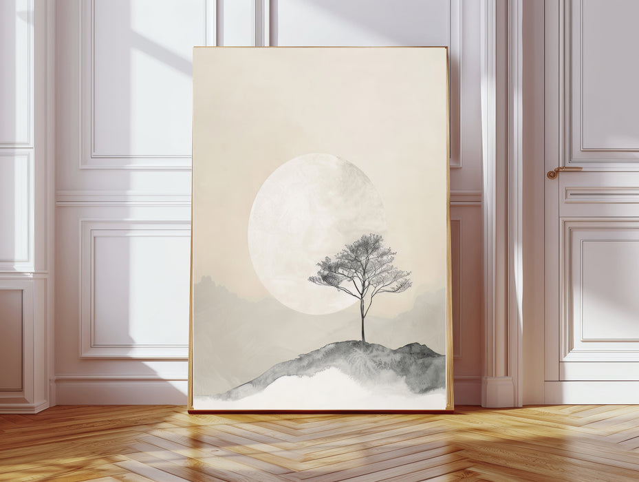 Japanese Moon Landscape Art Print