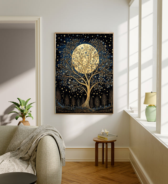 Moon and Stars Celestial Prints Set Of Two