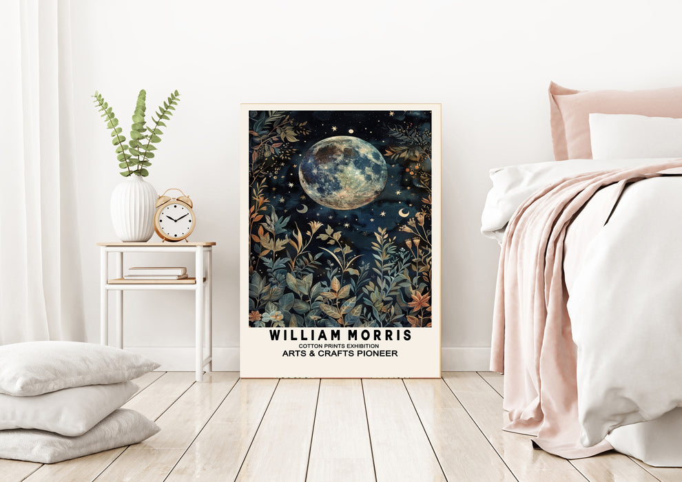 William Morris Inspired Forest Moon Art Print