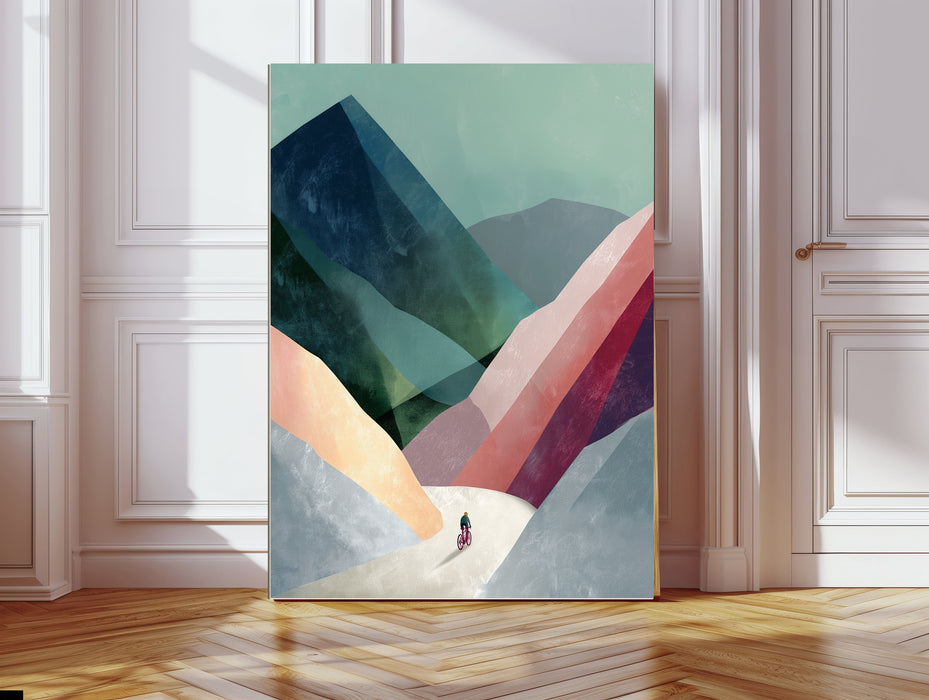 Landscape Mountain Cycling Art Print