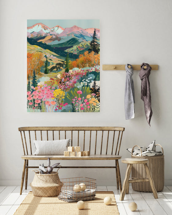 Japanese Mountain Landscape Art Print