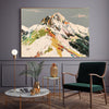 Abstract alpine landscape wall art print, snow-capped peak in bold expressive colour, Stanley Street Studio