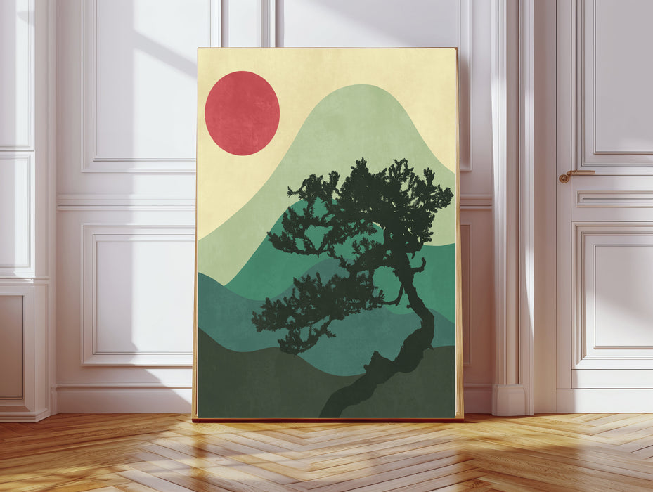 Japanese Vintage Bonsai Tree Art Print