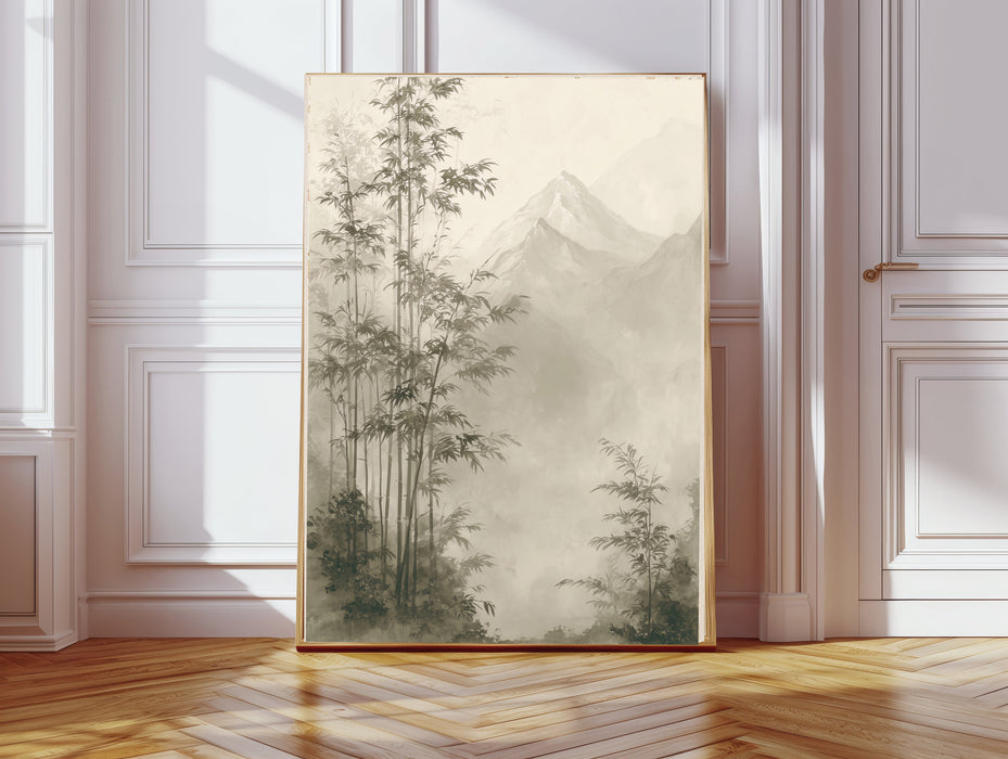 Japanese Mountain Landscape Art Print
