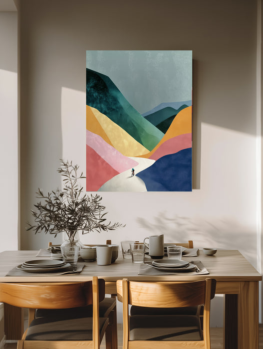 Landscape Mountain Cycling Art Print