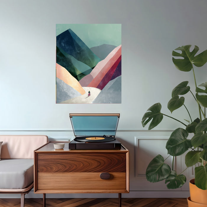 Landscape Mountain Cycling Art Print