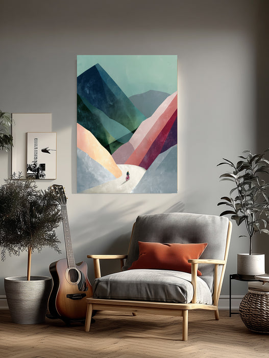 Landscape Mountain Cycling Art Print