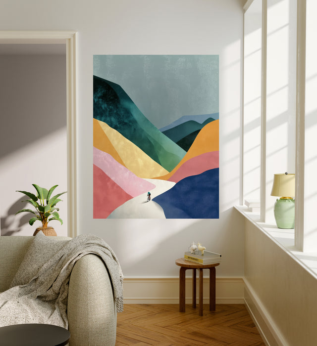 Landscape Mountain Cycling Art Print