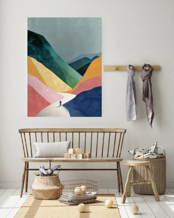 Landscape Mountain Cycling Art Print