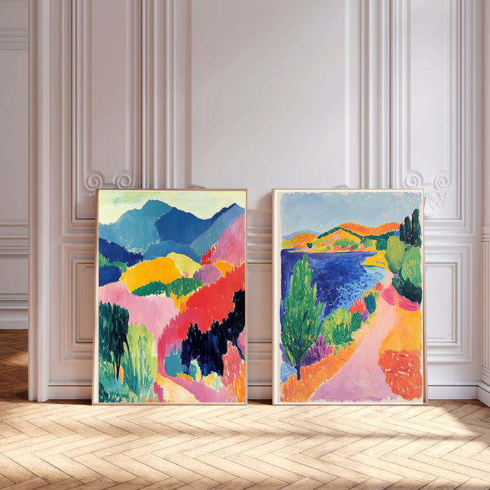 Colourful Landscape Set Of Two Art Prints