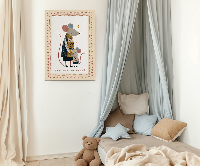 Mummy Mouse "you are loved' Book Nursery Art Print