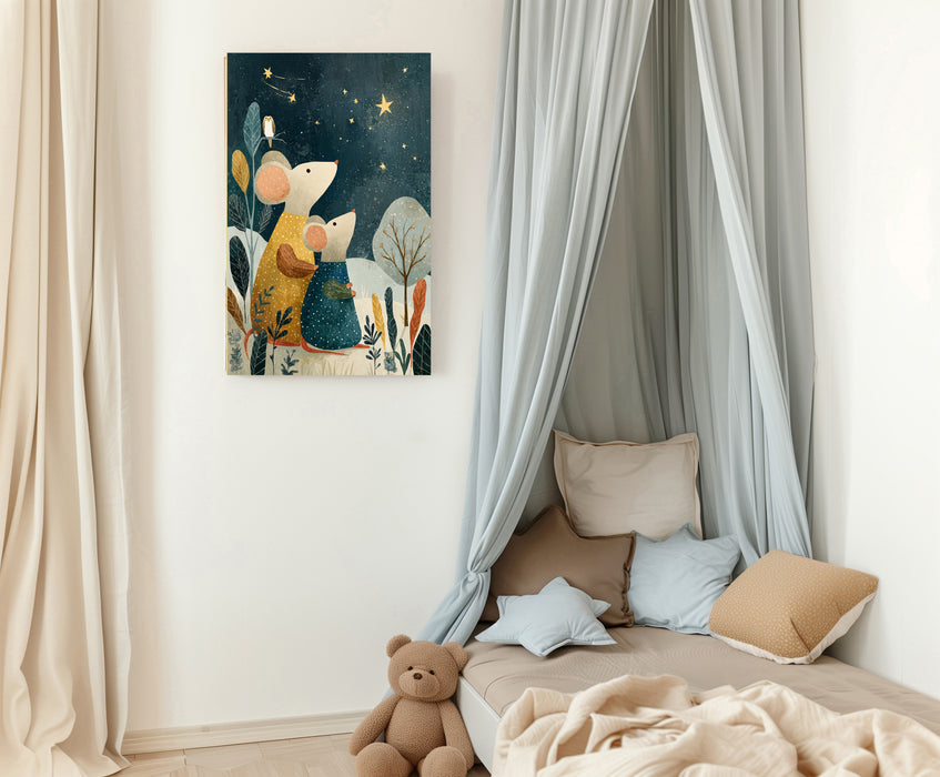 Mummy Mouse Star Watching Nursery Art Print