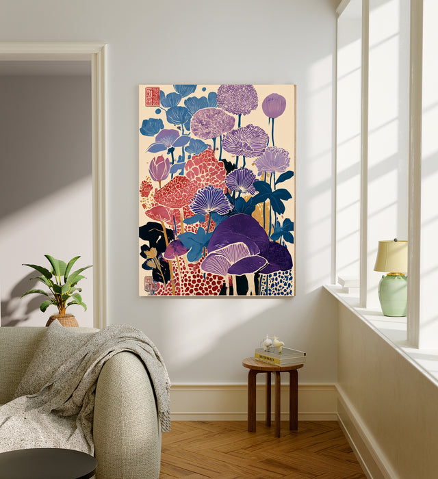Japanese Abstract Mushroom Art Print