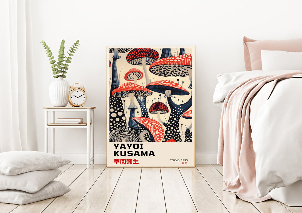 Yayoi Kusama  Inspired Mushroom Art Print