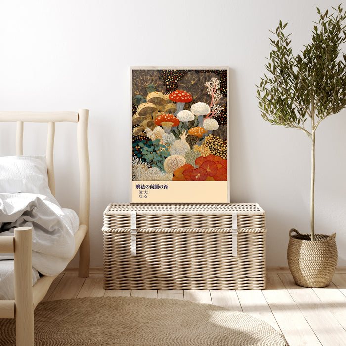 Japanese Mushroom Art Print