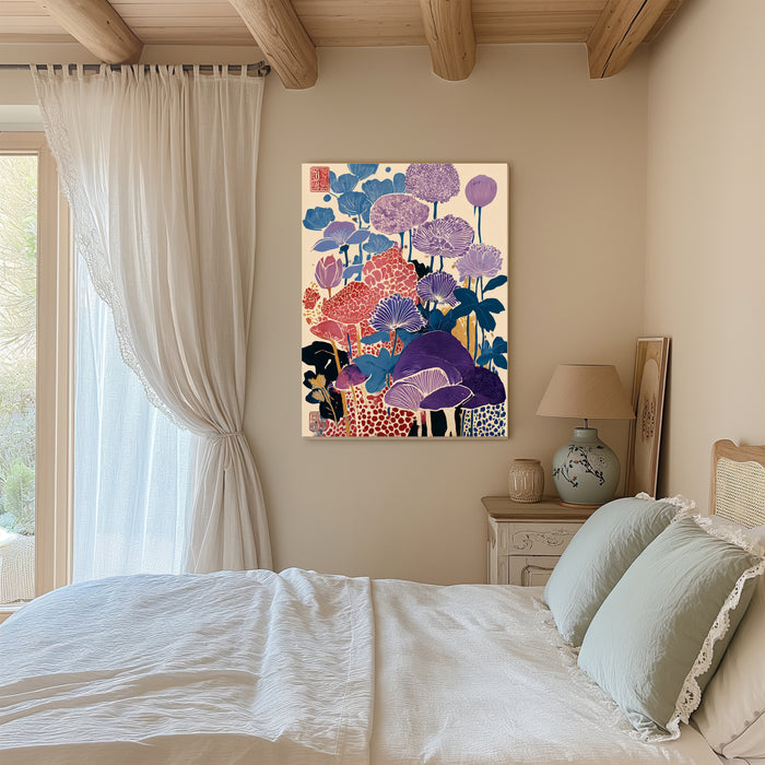 Japanese Abstract Mushroom Art Print