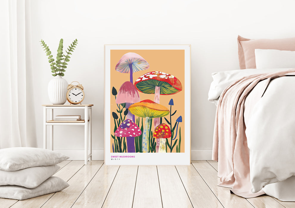 Japanese Sweet Mushroom Art Print