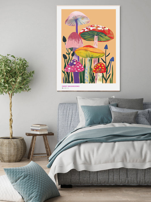 Japanese Sweet Mushroom Art Print