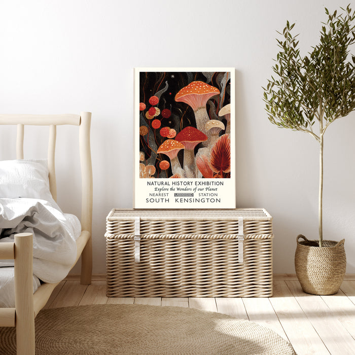 Natural History Exhibition Mushroom Art Print