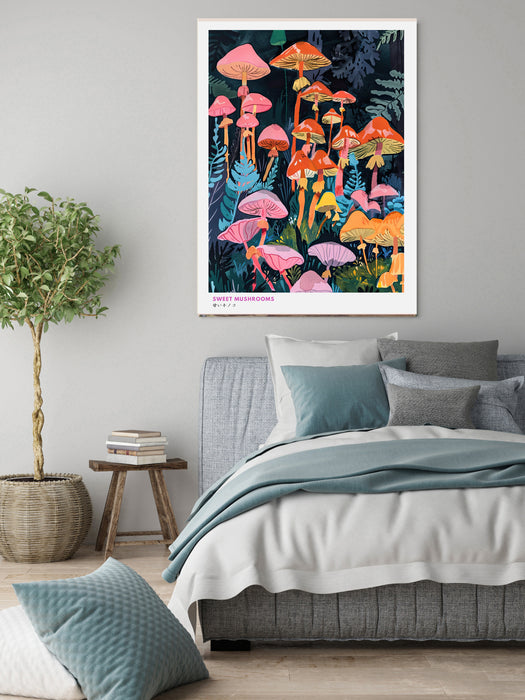 Japanese Sweet Mushroom Art Print