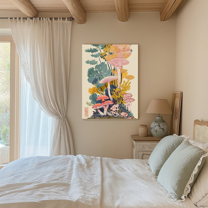 Japanese Mushroom Abstract Art Print