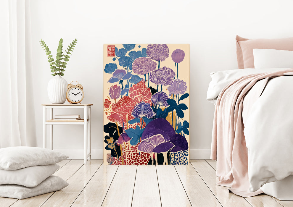 Japanese Abstract Mushroom Art Print