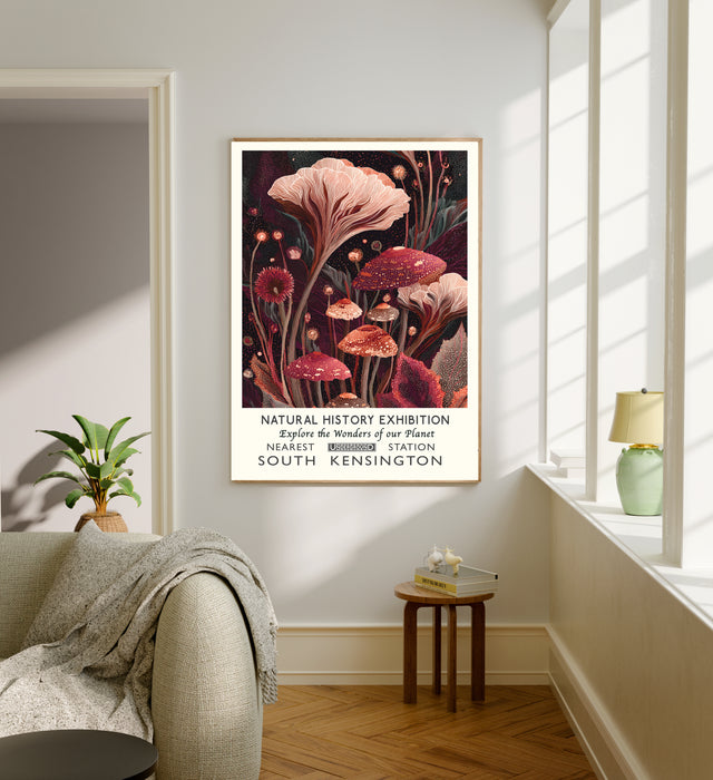 Natural History Exhibition Mushroom Art Print