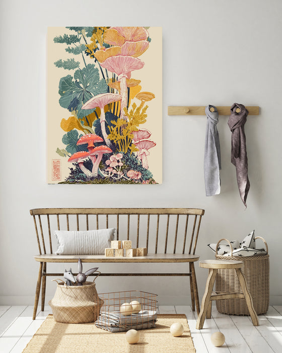 Japanese Mushroom Abstract Art Print