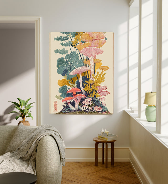 Japanese Mushroom Abstract Art Print