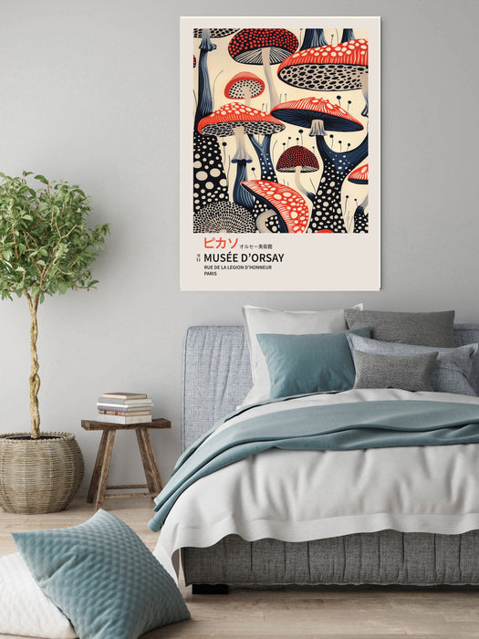 Japanese Yayoi Kusuma Inspired Mushroom Art Print