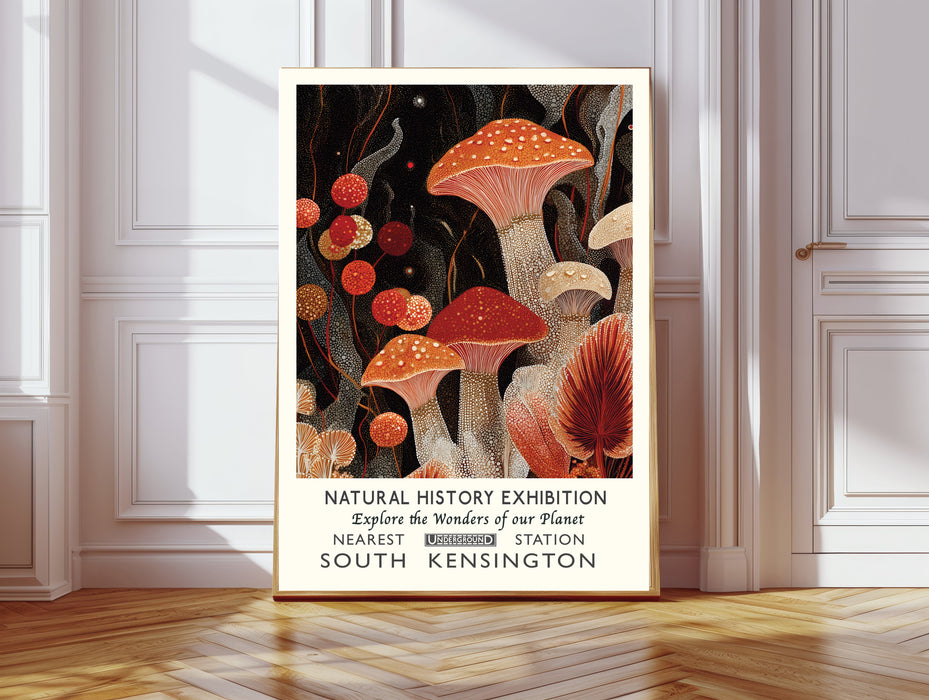 Natural History Exhibition Mushroom Art Print